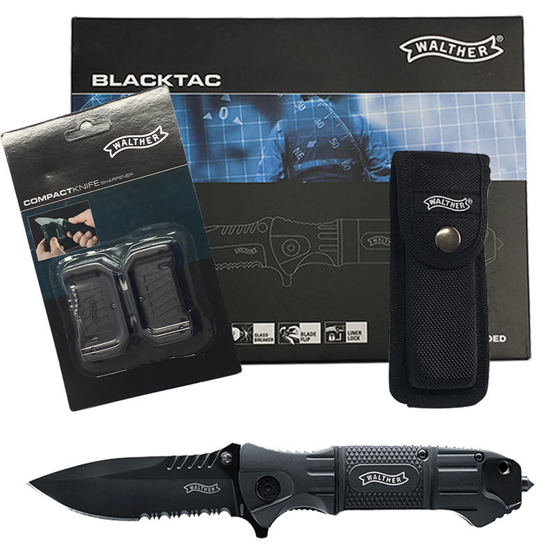 Walther Black Tac Messer Taschenmesser Messerschärfer Knife BTK Tactical Outdoor