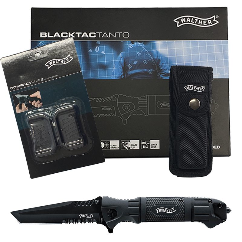 Walther Black Tac Tanto Messer Taschenmesser Messerschärfer BTK Tactical Outdoor
